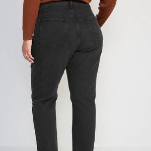 OLD NAVY High-Waisted Button-Fly Slouchy Straight Black-Wash Jeans - 24